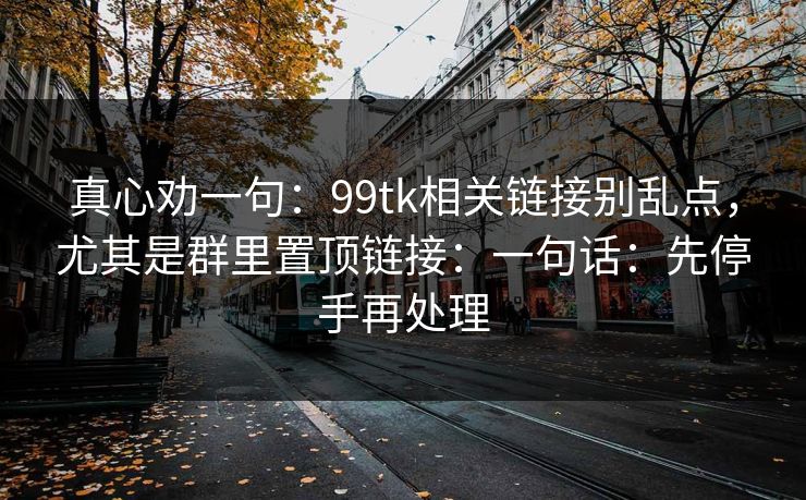 真心劝一句：99tk相关链接别乱点，尤其是群里置顶链接：一句话：先停手再处理